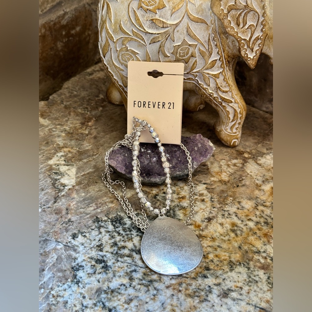 Forever21 Silver Beaded Charm Necklace - Picture 10 of 10